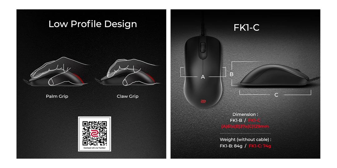 BenQ Zowie EC1-C Souris de Jeu Ergonomique pour Esports | Câble en